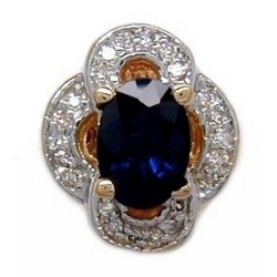 Y2360 14K SAPPHIRE & DIAMOND SLIDE 